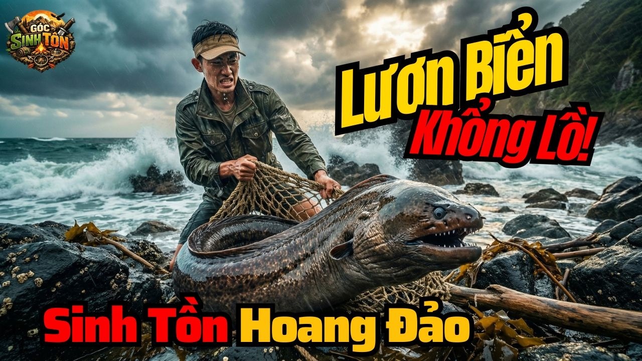 Sinh Tồn Trên Đảo Hoang: Bắt Được Lươn Biển Khổng Lồ Sau Cơn Bão