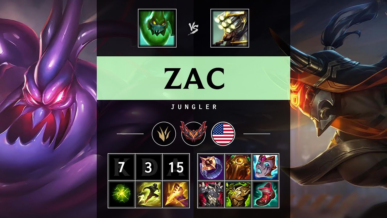 Zac Jungle vs Master Yi - NA Grandmaster Patch 25.10