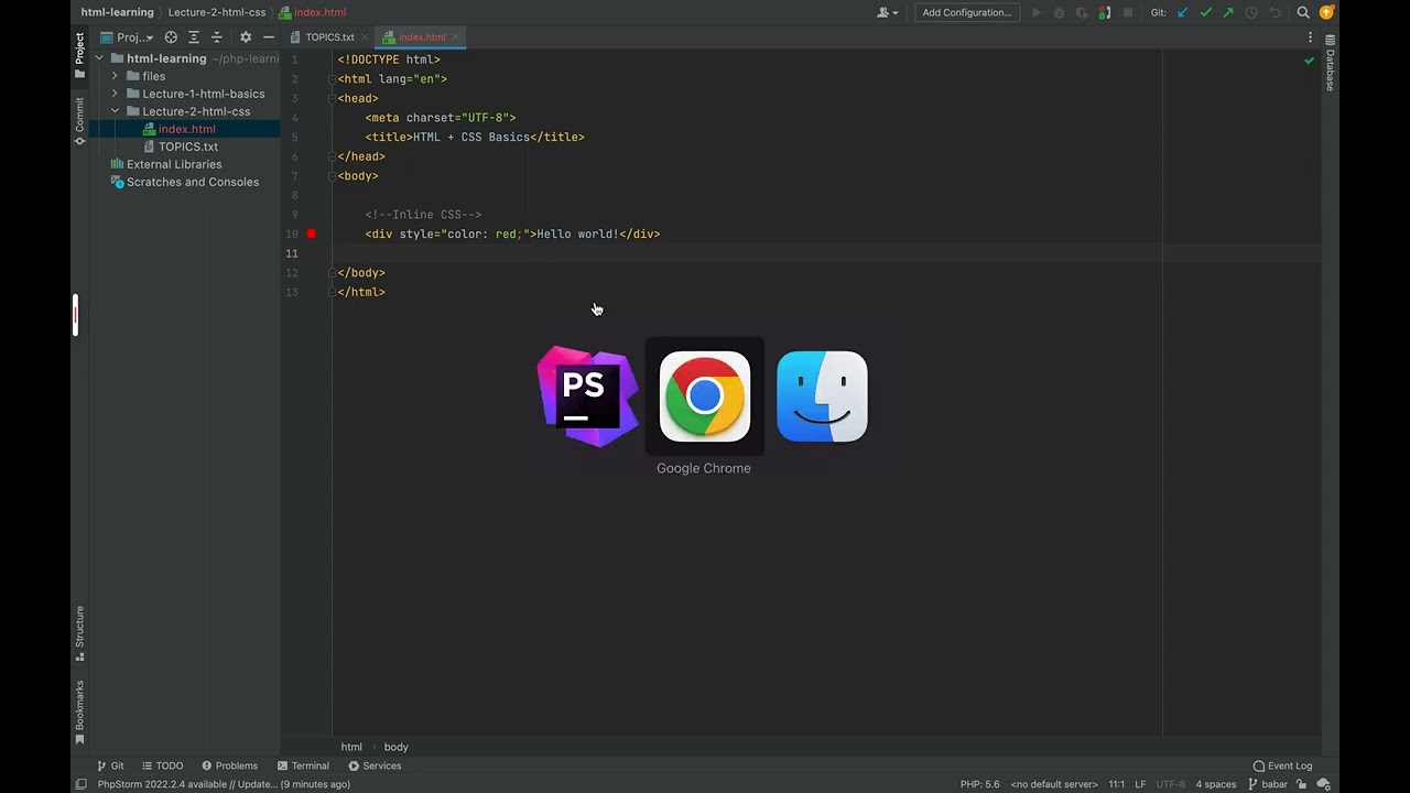 HTML Lecture 2 - html and css basics - define css types and connection