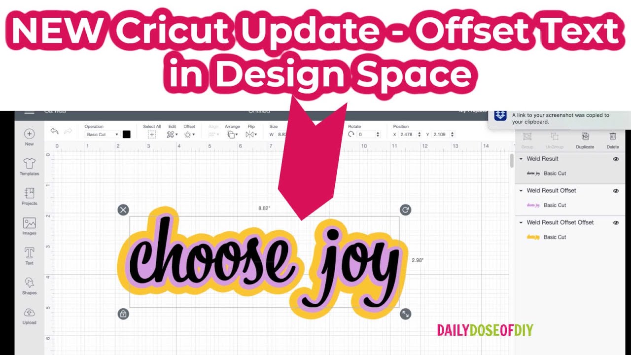 Offset Text in Cricut Design Space 2021 Update