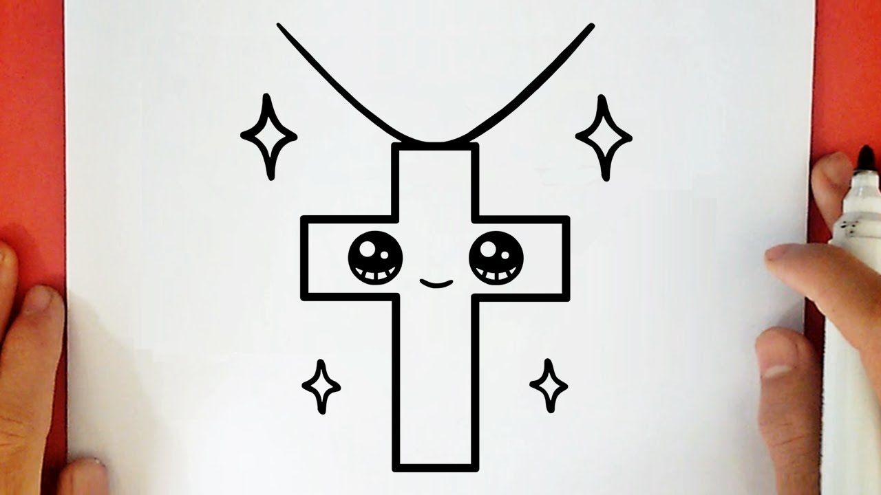 COMMENT DESSINER UNE CROIX KAWAII