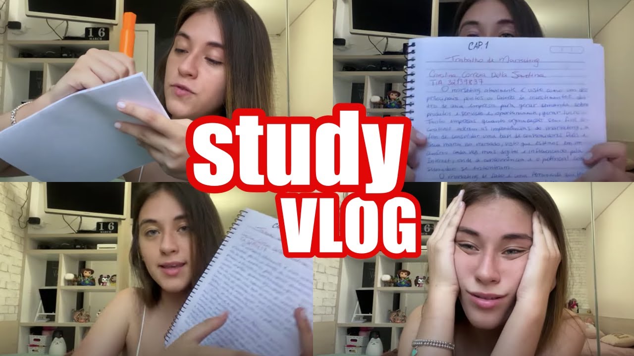 STUDY VLOG - MINHA ROTINA DE ESTUDO + FAXINA + ALMOÇO - CAROL SANTINA