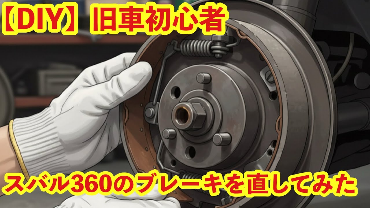 ブレーキ張り替えしたシューを組み付け！ヤフオクでスバル360を買ってしまった旧車好き素人！何も分かってないので助けてください.help me