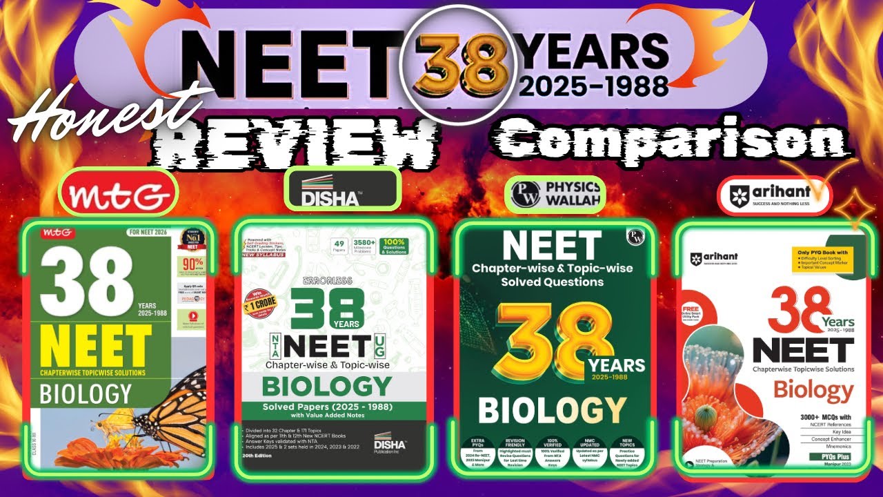Neet PYQ Books 📚 Review 👉 Best Book For Neet 38 YEARS PYQ #neetpyqbooks #neetbooksreview
