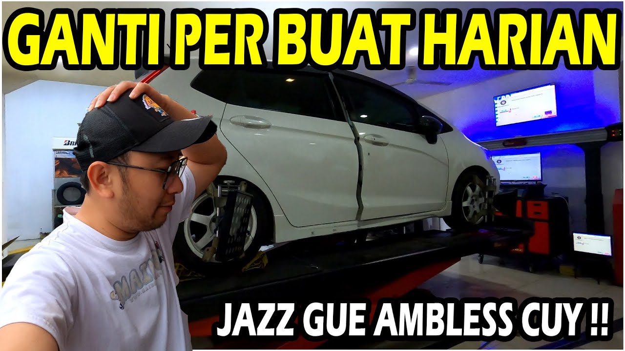GANTI PER HONDA JAZZ GK5 | SEKALIAN SPOORING BALANCING | #100 #hondajazz #modifikasimobil #otomotif