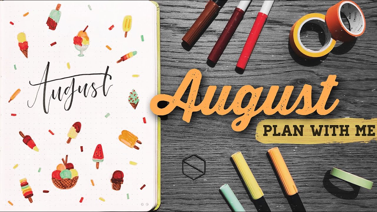 PLAN WITH ME AUGUST 2019 | ICE CREAM THEMED BULLET JOURNAL SETUP
