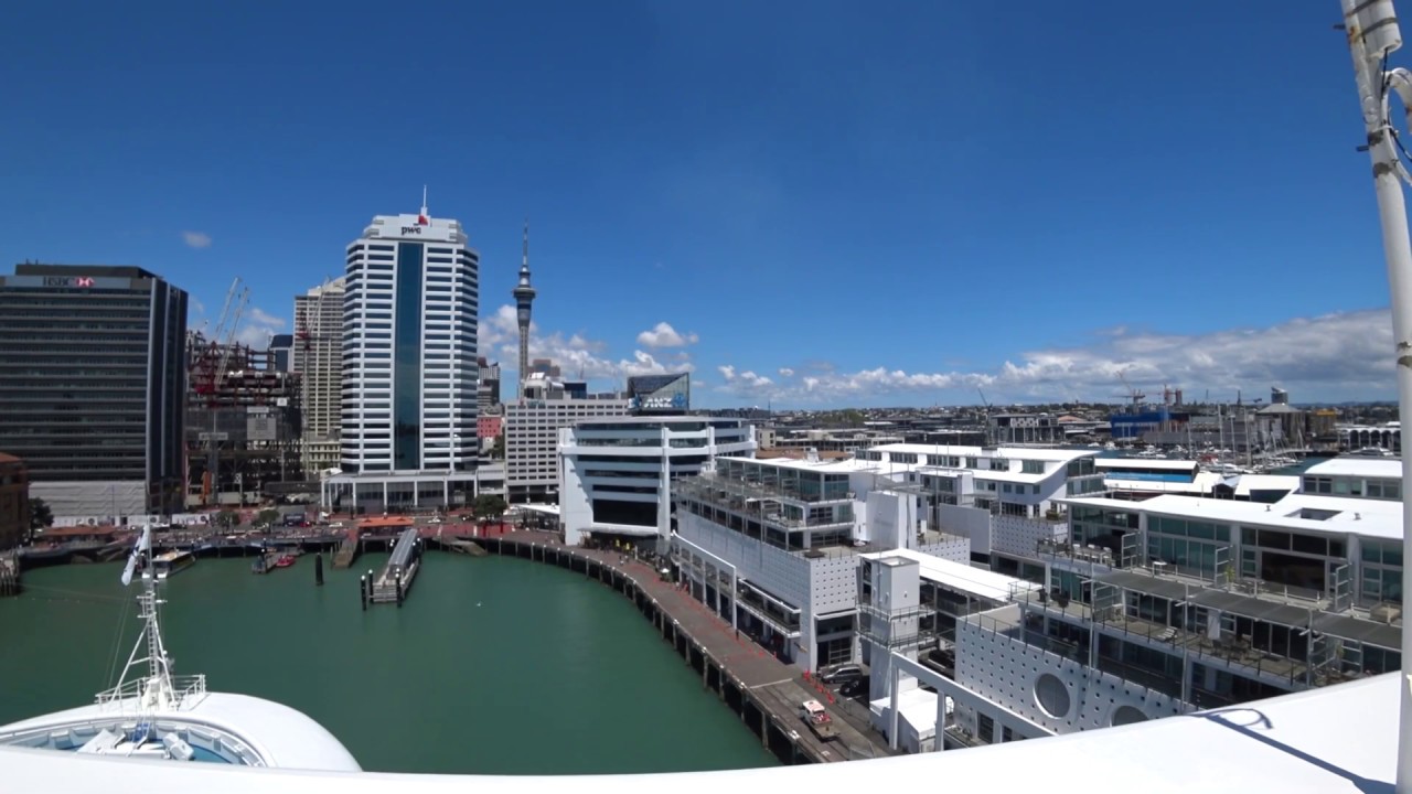 Arriving in Auckland New Zealand aboard the Golden Princess cruise ship - Sony fdr x3000 4K