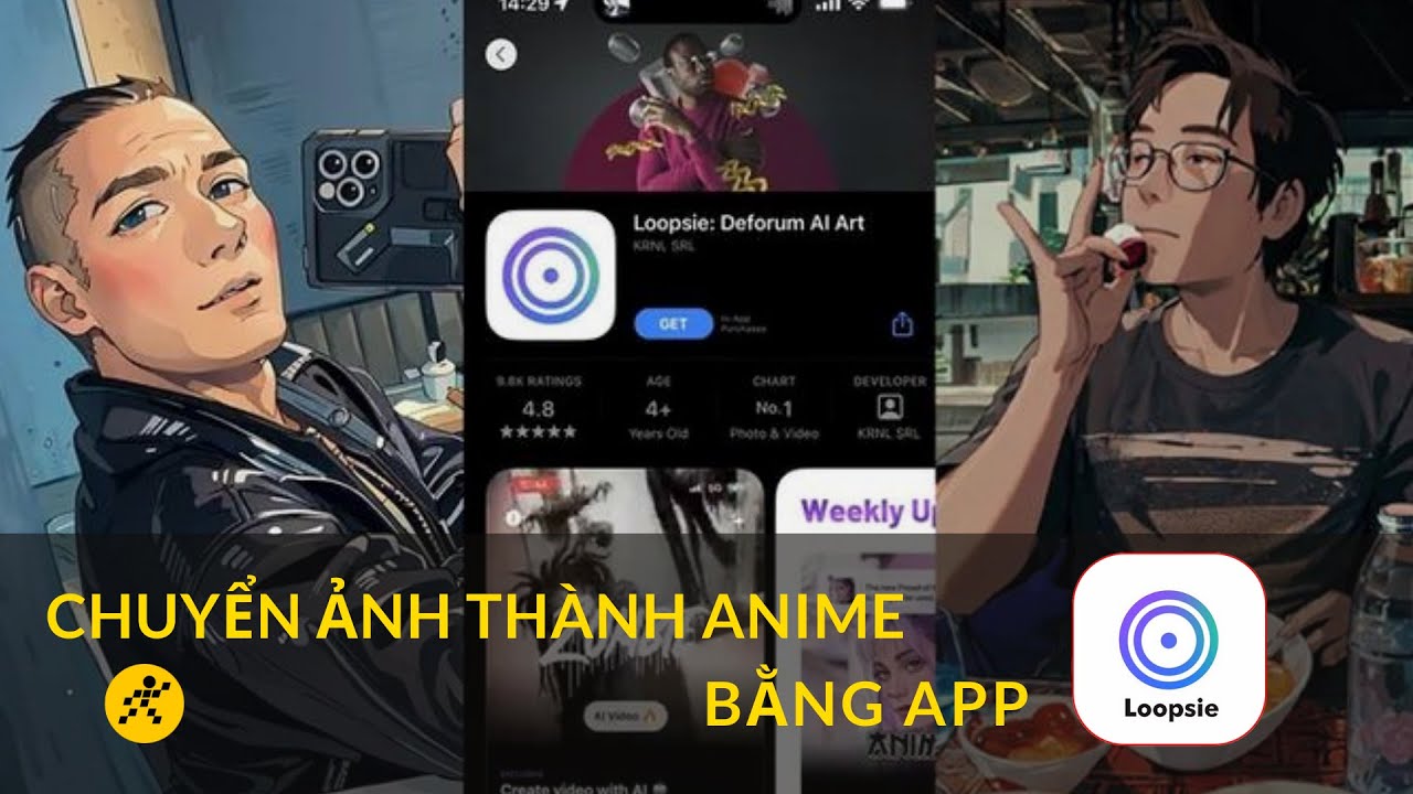Hướng dẫn tạo trend ảnh anime cực chất bằng app Loopsie