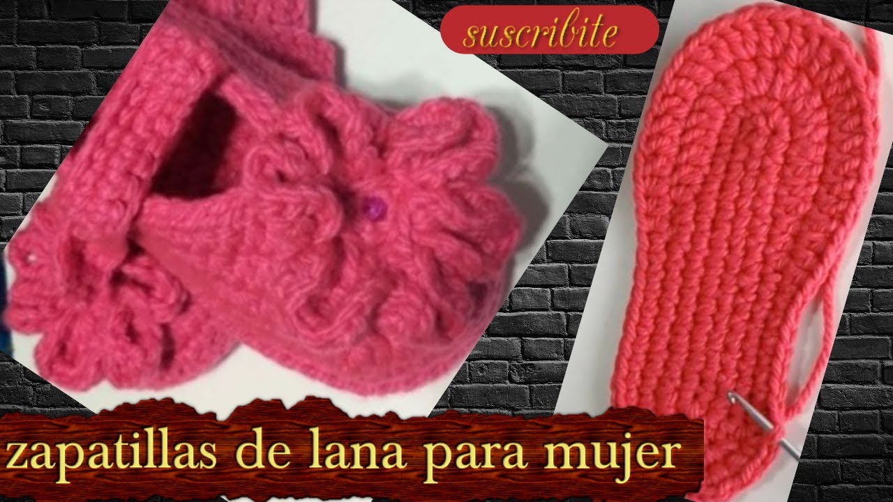 PANTUFLAS a crochet para MUJER, FÁCILES de hacer. // Zapatillas de lana para mujer