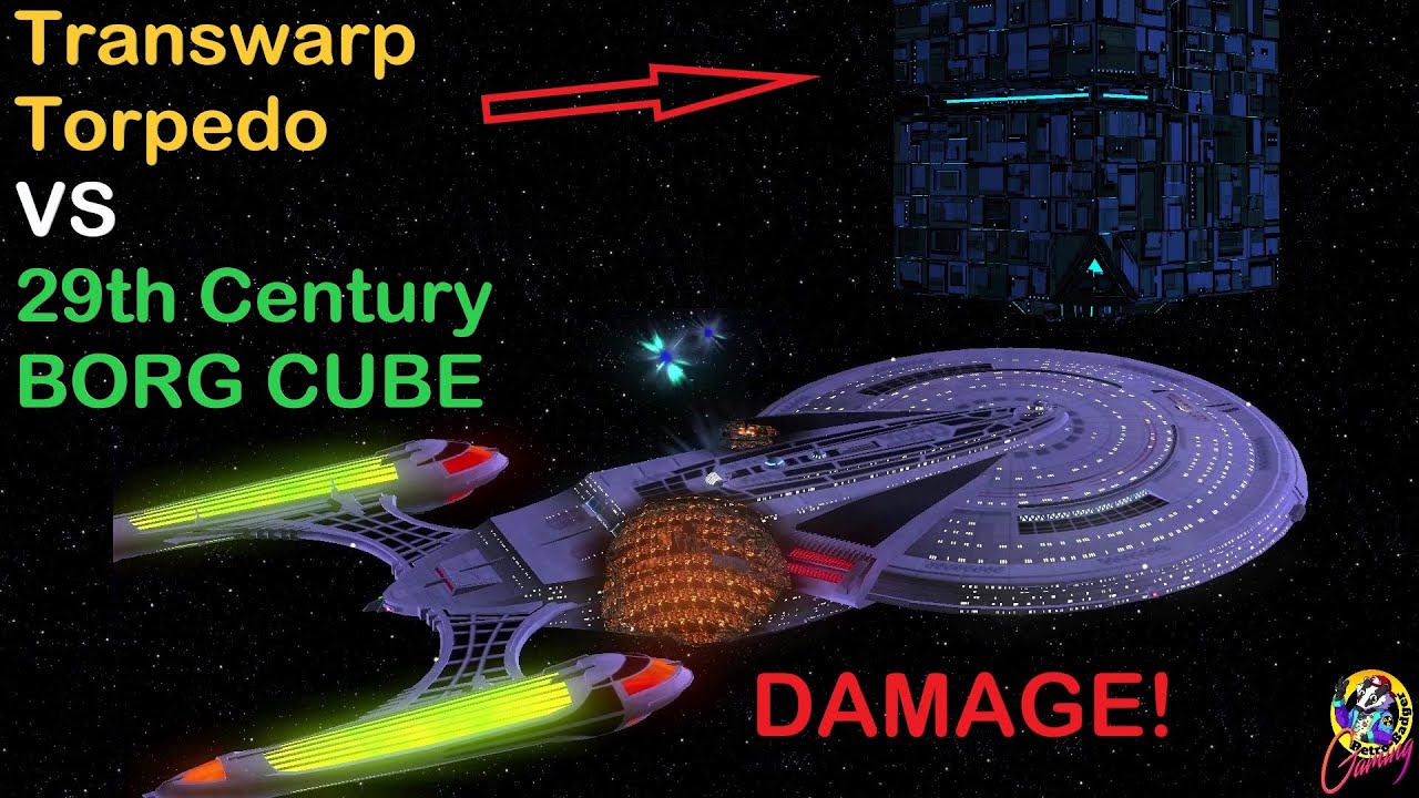 4K TRANSWARP TORPEDO VS 29th Century BORG CUBE - Star Trek Starship Battles