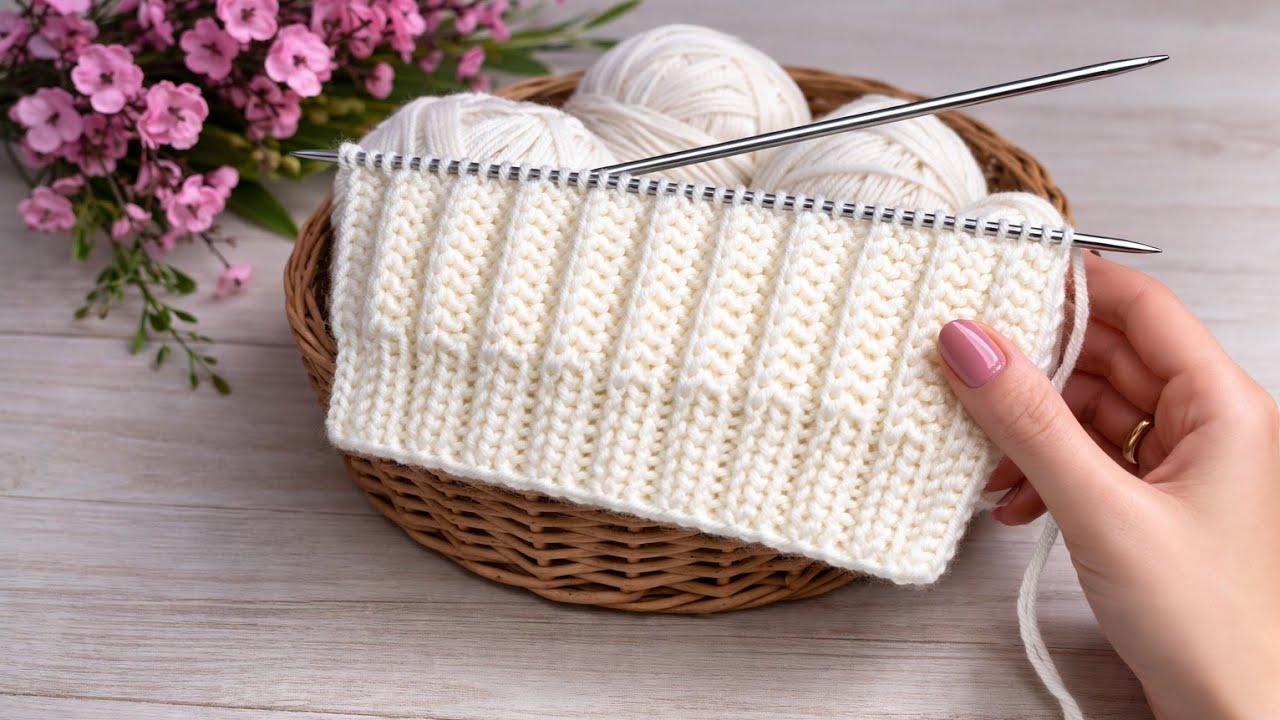 Sadece İki Sıradan Oluşan Kolay İki Şiş Örgü Yelek Model Desen 🩷#crochet #knitting 