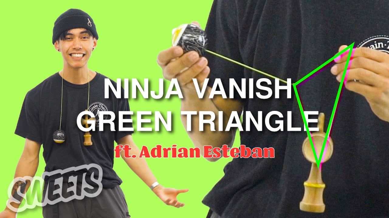 How to NINJA VANISH GREEN TRIANGLE ft. Adrian Esteban - Kendama Trick Tutorial - Sweets Kendamas