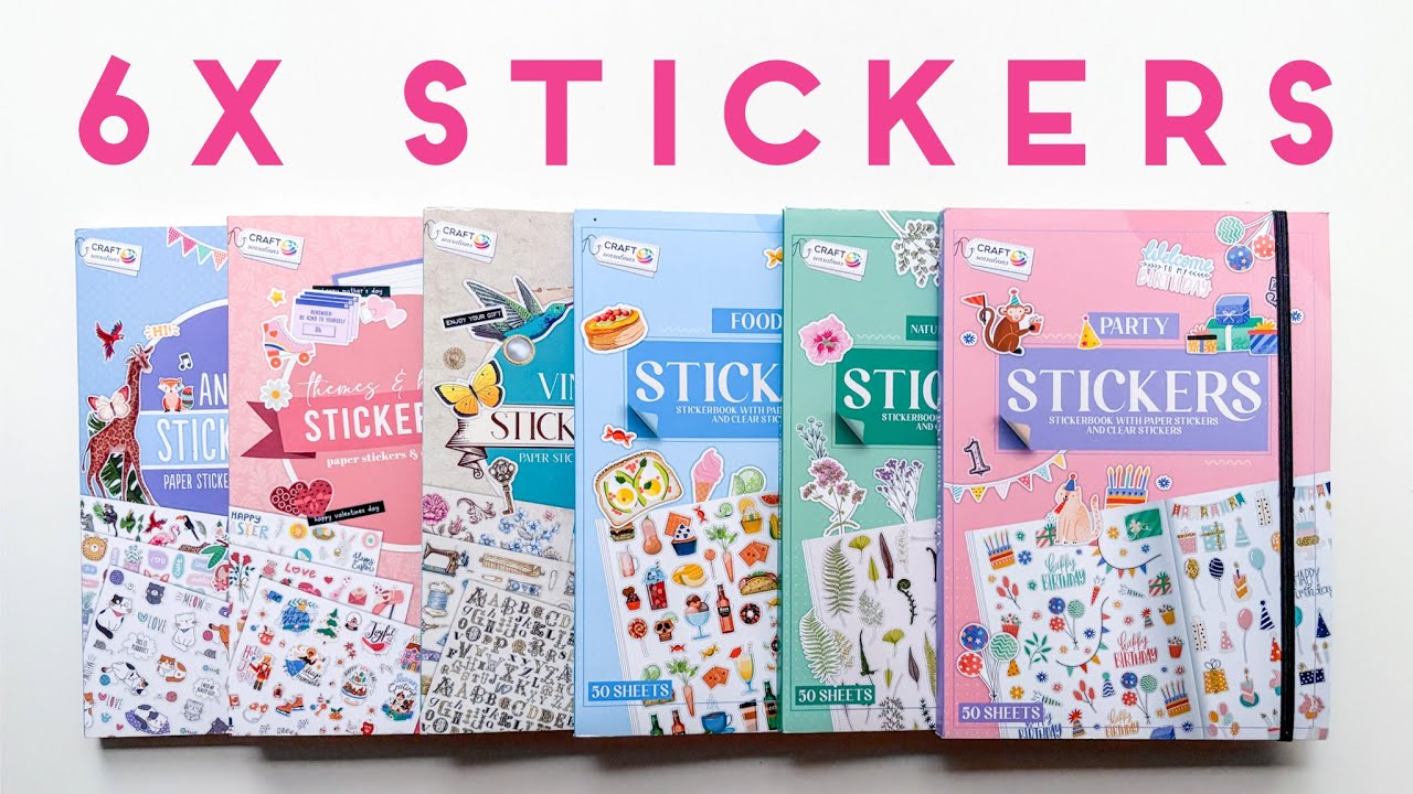 6x STICKERS Craft Sensations flip through 🎵 50 sheets Action sticker books | stickerboeken