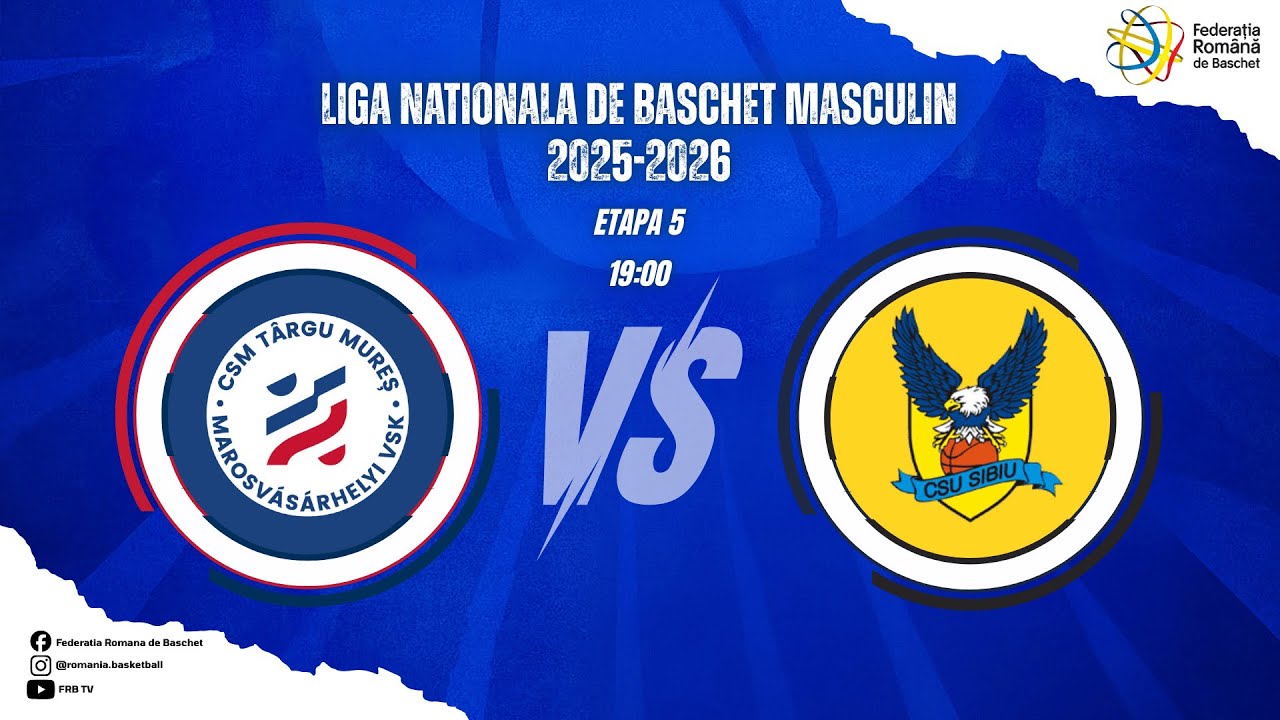 Liga Nationala de Baschet Masculin 25/26 -  CSM Târgu Mureș vs CSU Sibiu