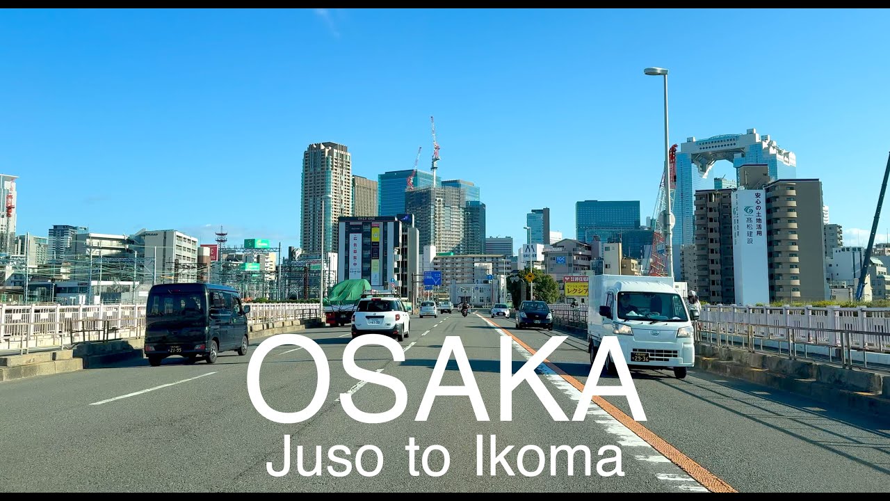 【4K】Osaka Drive | Jūsō - Umeda -Shinsaibashi - Tennoji - Ikoma【ASMR】