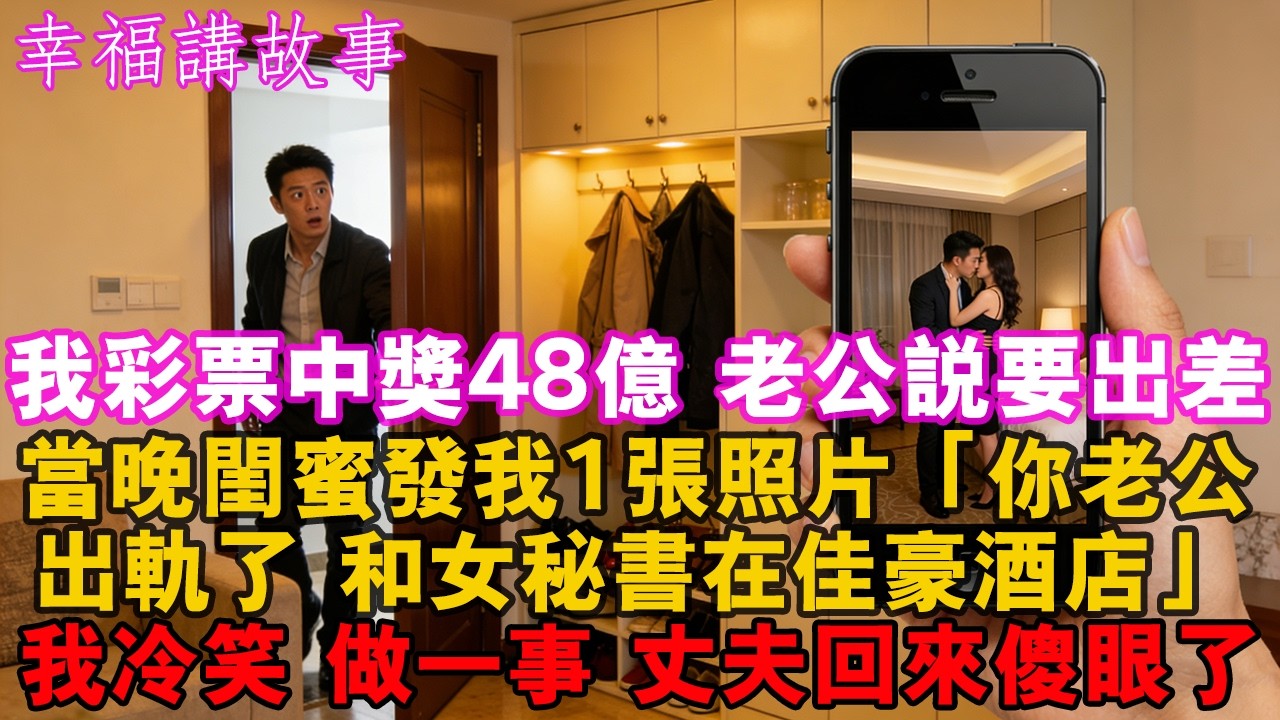 我彩票中獎48億，老公說要出差，當晚閨蜜發我1張照片：你老公出軌了 和女祕書在佳豪酒店。我冷笑，做一事，丈夫回來傻眼了。#家庭 #婚姻 #健康 #情感 #故事 #人生感悟 #人間心理 #為人處世