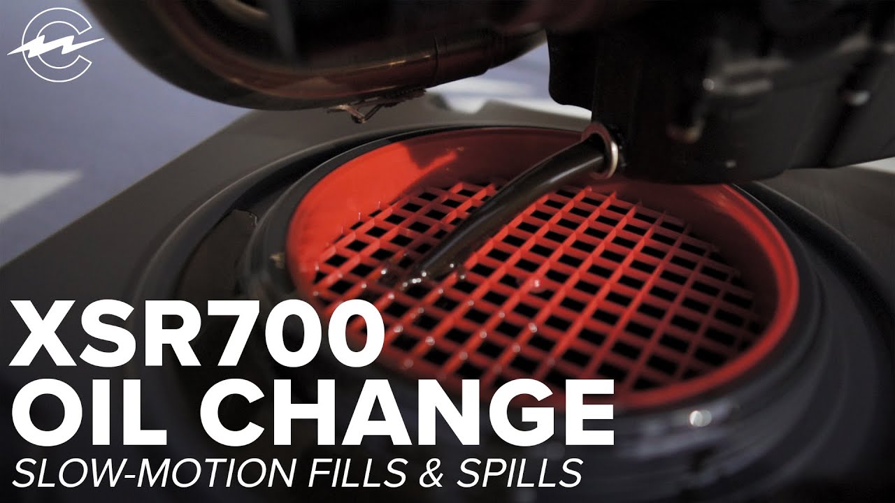 XSR700 OIL CHANGE - Slow Motion B-Roll Style