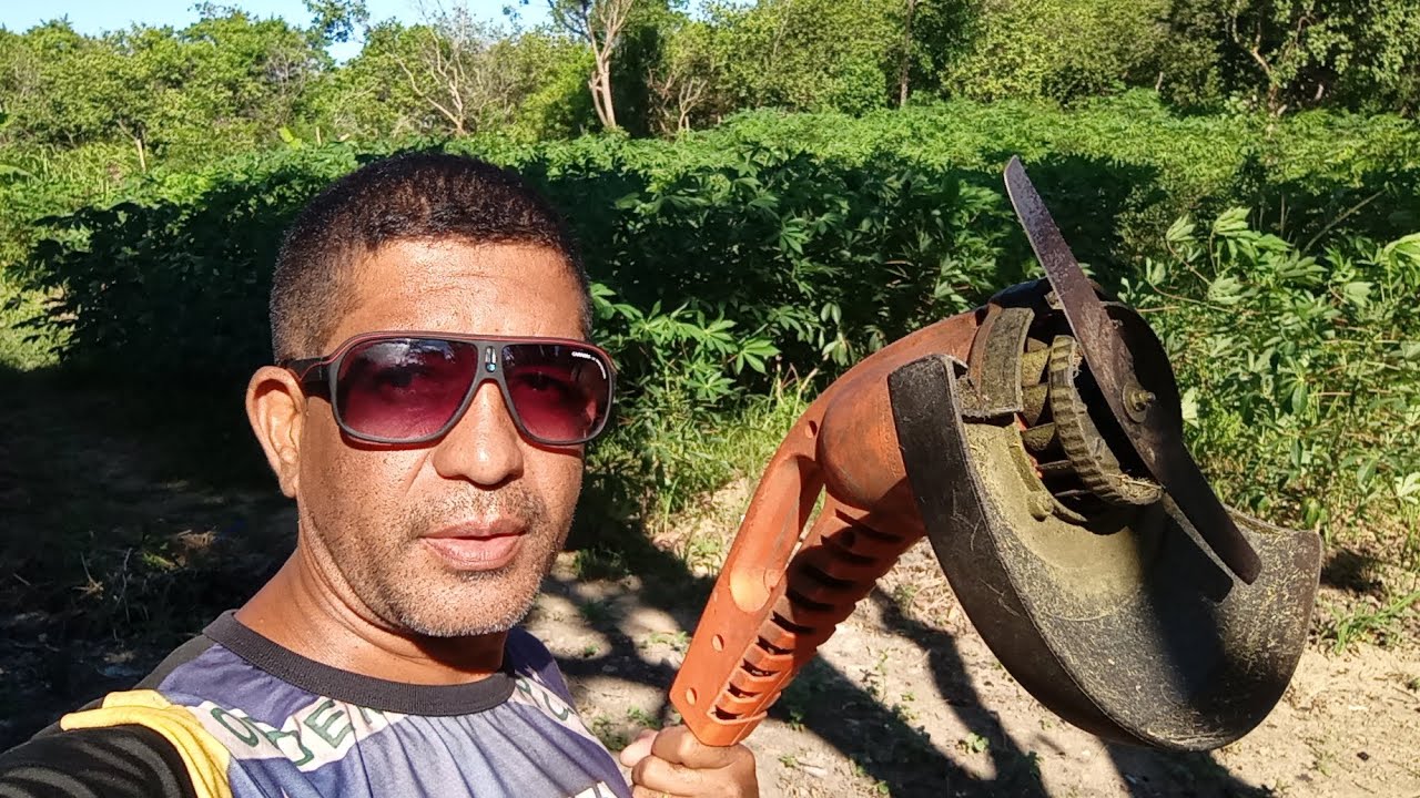 IDEIA GENIAL, FIZ UMA LÂMINA PARA O APARADOR DE GRAMAS TRAMONTINA 