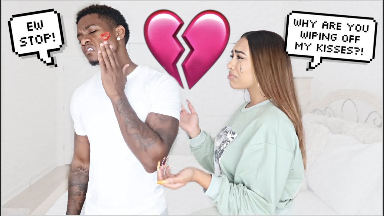 WIPING OFF MY GIRLFRIEND'S KISSES TO SEE HER REACTION..*SHE LEFT ME*