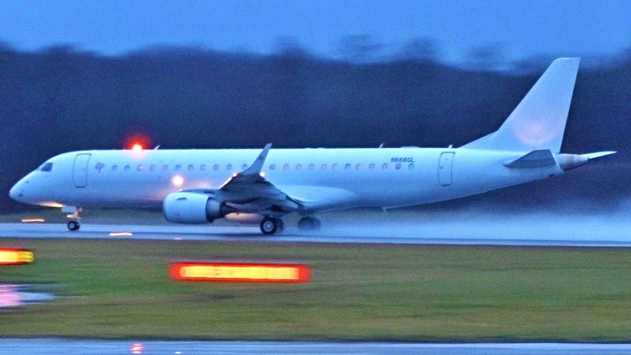 [FullHD] Private Embraer Lineage 1000 takeoff at Geneva/GVA/LSGG
