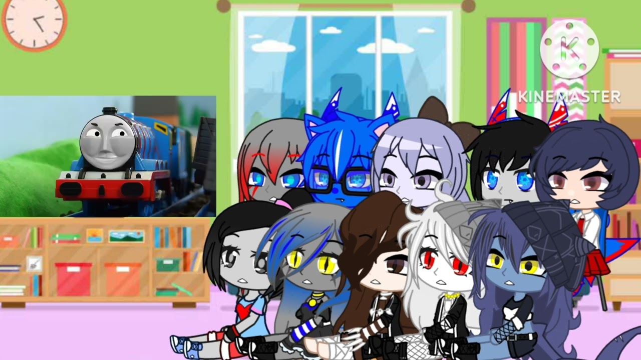 Voltzilla/Me, 6 Cute Girls, Frisk, Willardzilla and Kagami react to Slender Engine Trick or treat.