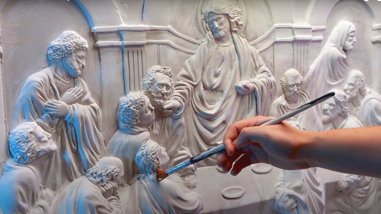 😇 last SUPPER! relief DryWallArt sculpture