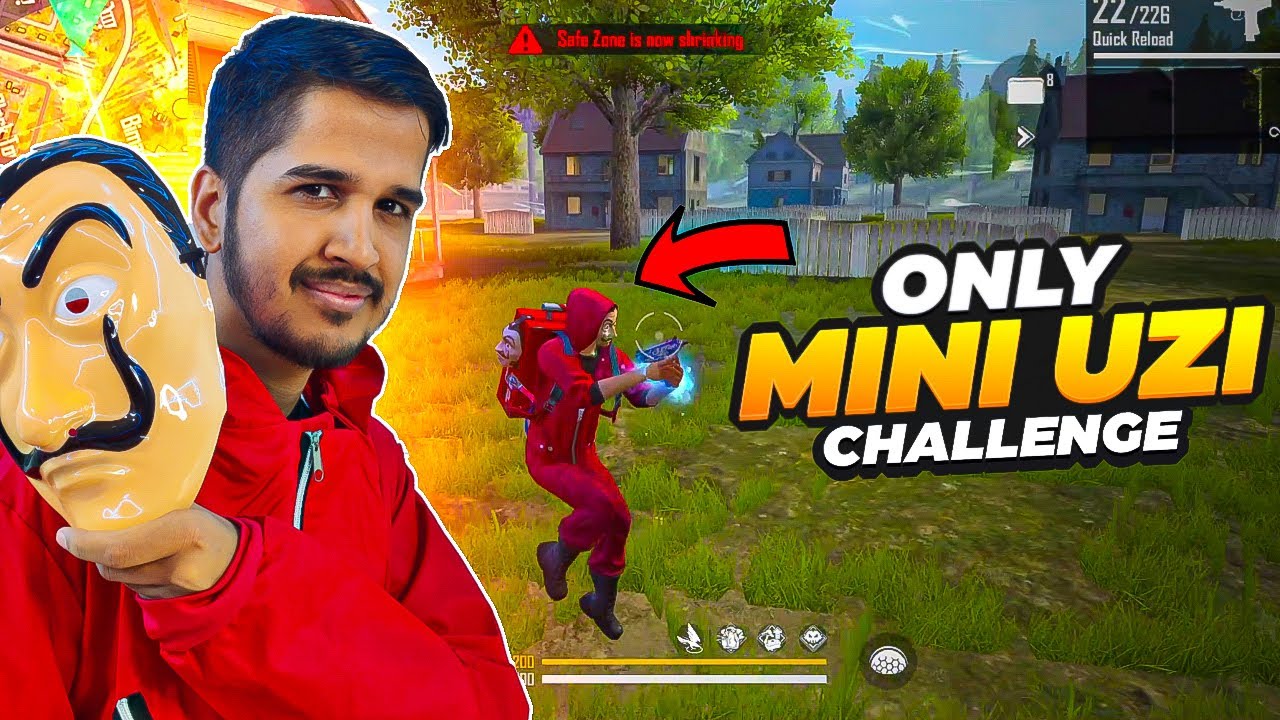 Only Mini UZI Gun Challenge 😱 Money Heist🔥
