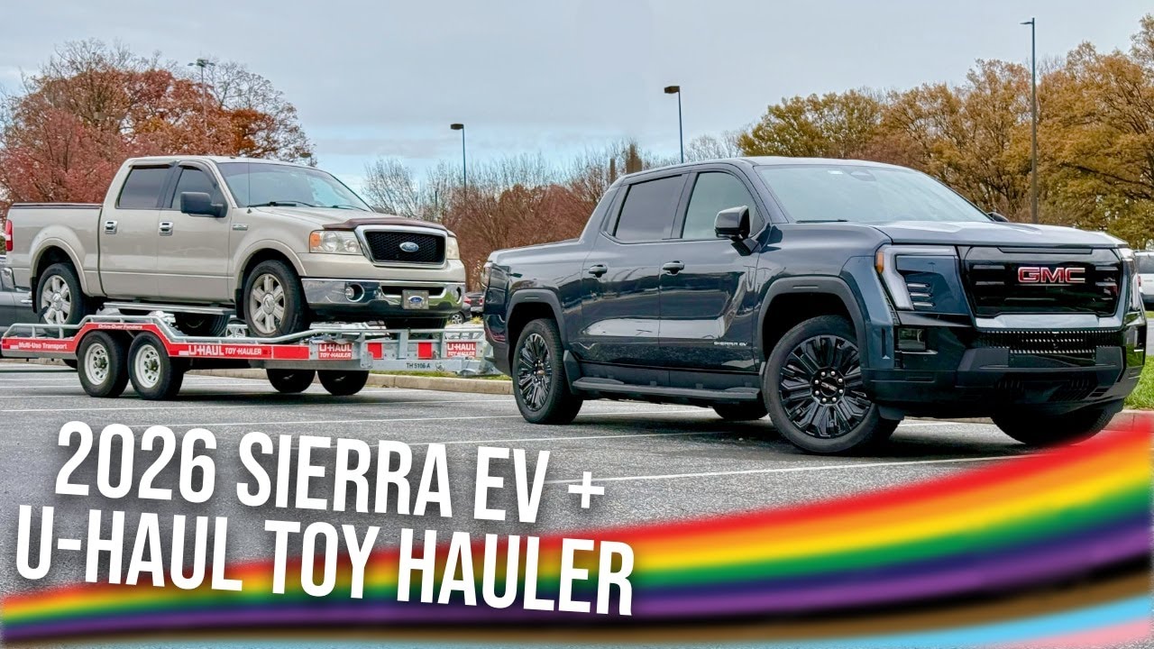 Буксировка 10 000 фунтов на электромобиле GMC Sierra 2026 года с новым игрушечным тягачом от U-Haul!