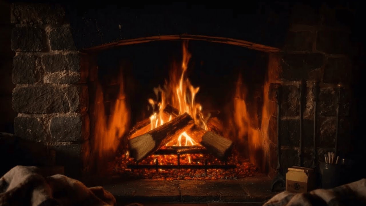Rustic Cabin Fireplace Crackling | 3.5 Hours | No Music