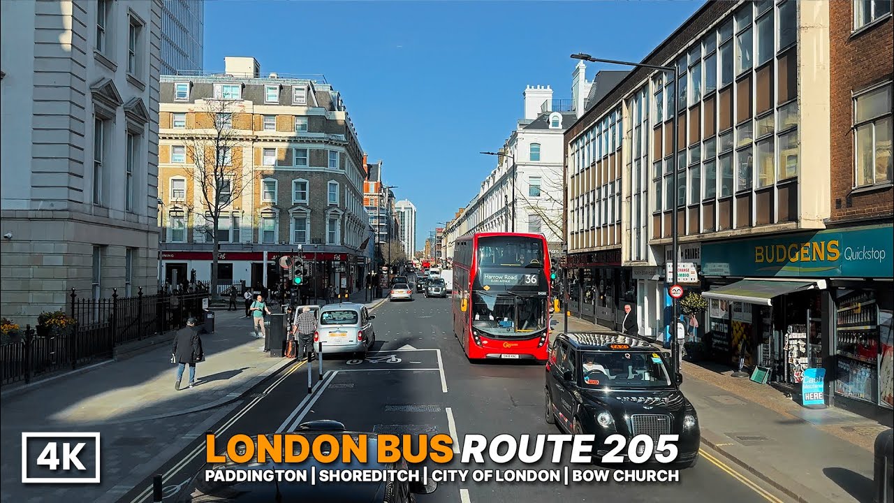 A Stunning Ride Through London’s Streets from West to East 🚍 Upper Deck Bus 205 Experience | 4K HDR