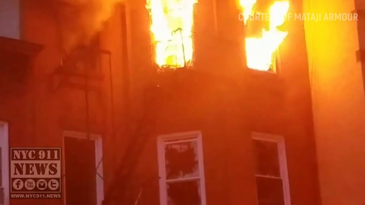 FDNY Brooklyn: Blazing Flames of 2 Alarm Bedstuy Fire
