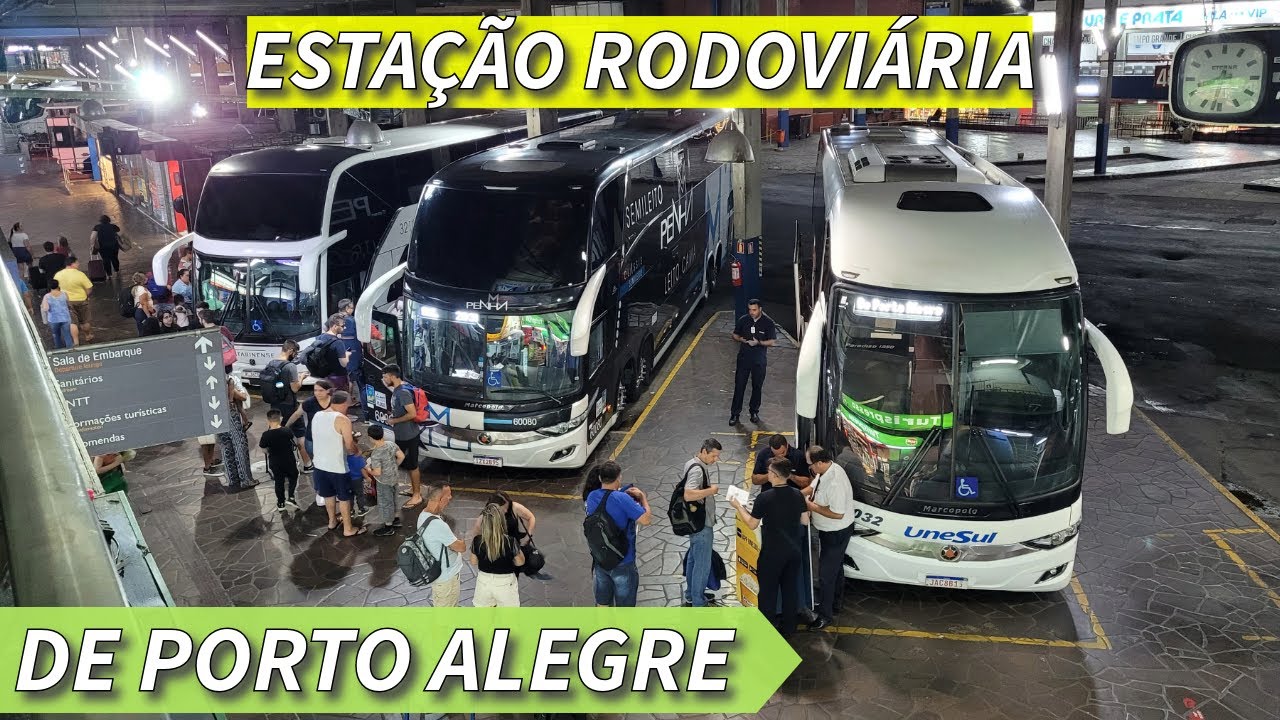 MOVIMENTAÇÃO NOTURNA na RODOVIÁRIA de PORTO ALEGRE! LINHAS INTERNACIONAIS e MUITO MAIS!