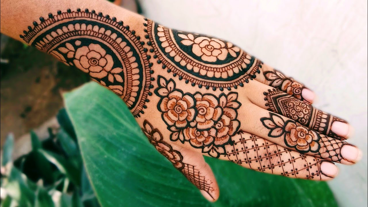 Simple back hand rose mehndi design || back hand mehndi design || gulab ke Mehndi design