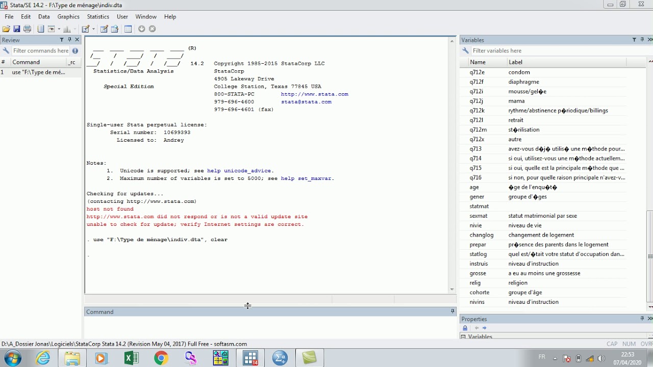 Régression logistique binomiale sur STATA