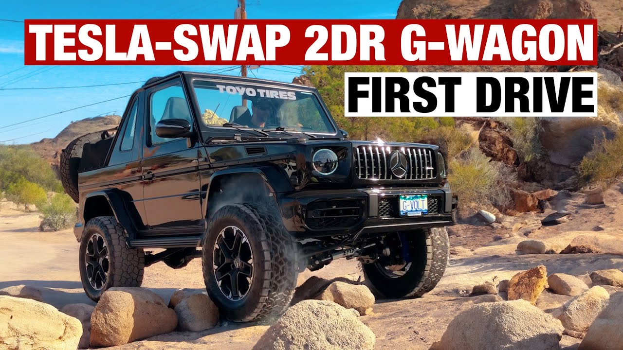 Tesla-Swap Mercedes G-wagon Convertible Monster Truck Part 4 - First Drive