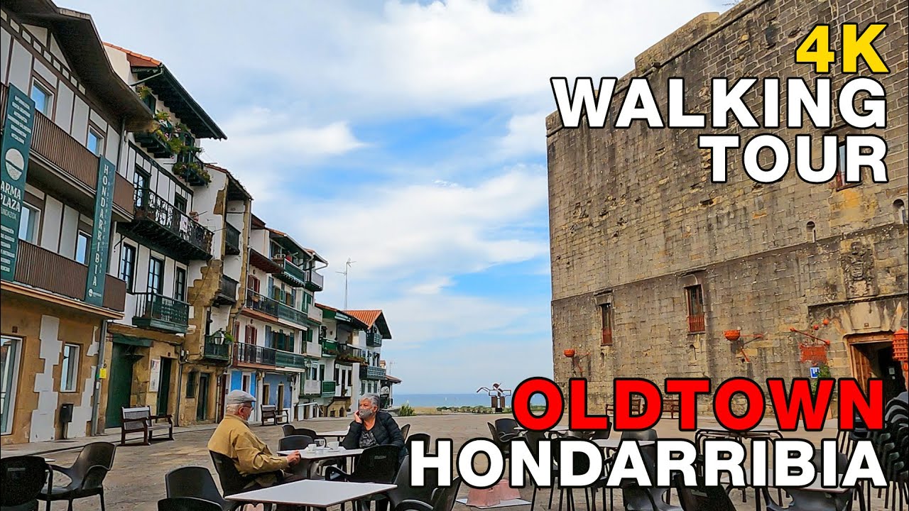 4K Walking Tour Downtown HONDARRIBIA / FUENTERRABIA, BASQUE COUNTRY, SPAIN 2020 Video UHD 4K60fps