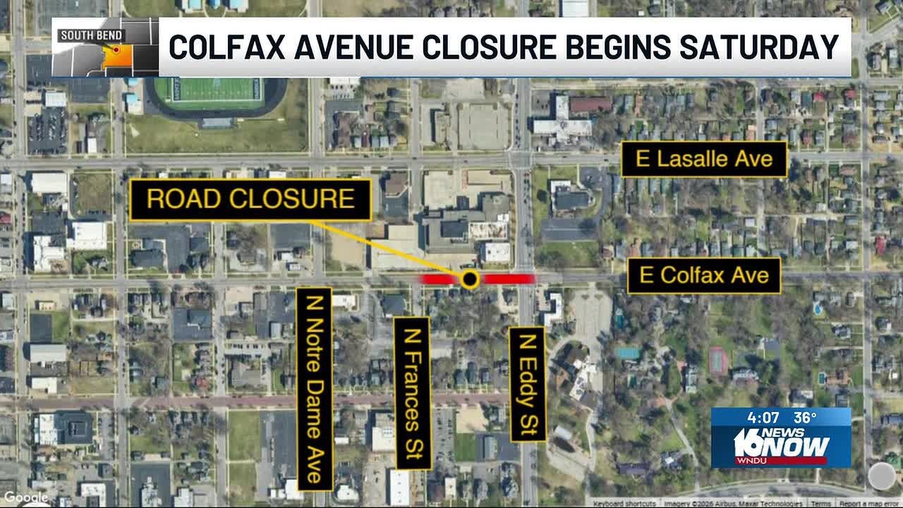 Water main repair to shut down stretch of Colfax Avenue in South Bend