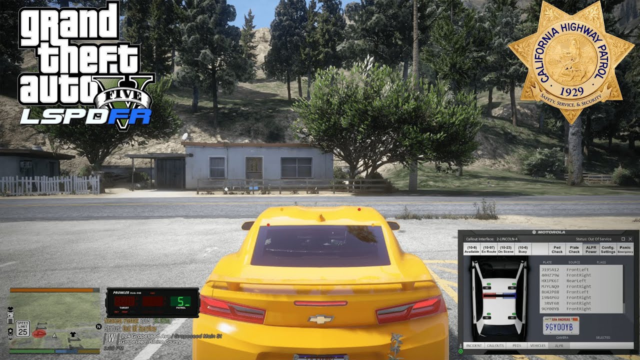 [NO COMMENTARY] GTA V LSPDFR | CHASE OVER THE MOUNTAINS AND FELONY STOP | CHP