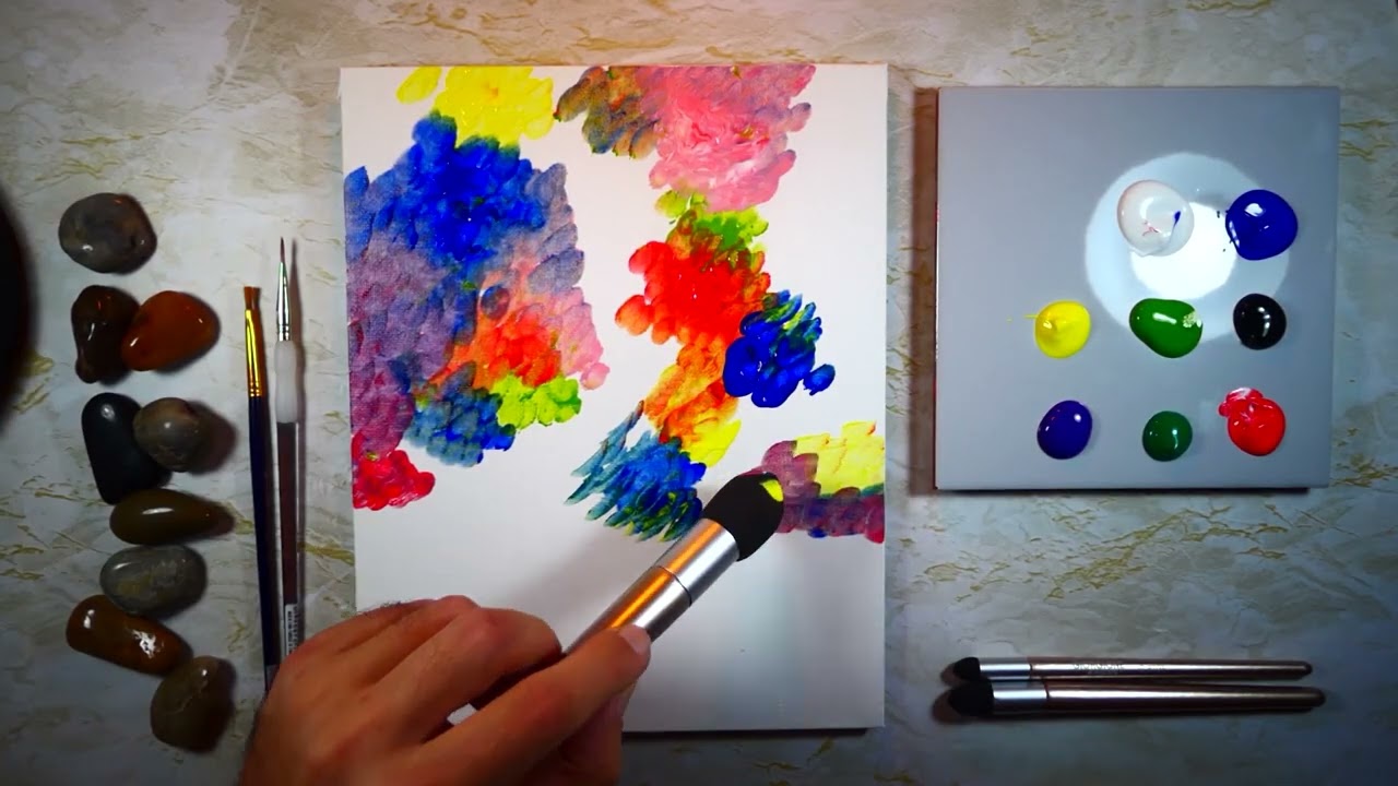 4 art ideas - Bold Abstract Painting | Acrylics | Time Lapse | Inspirational Art Demonstration