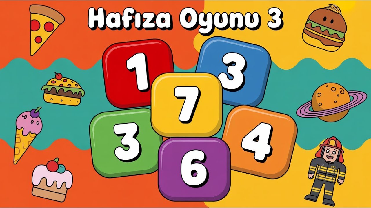 Hafıza Oyunu 3 | Yiyecekler, Meslekler ve Gezegenlerle Eğlenceli Çocuk Hafıza Testi