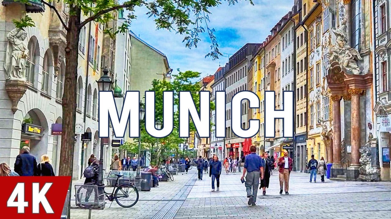 4K | Мюнхен, Германия | Достопримечательности | Пешая прогулка по городу #munich #мюнхен