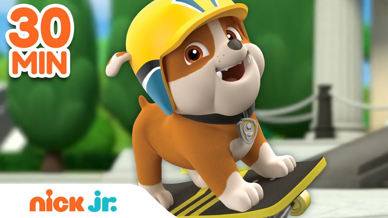 Rubble Skateboard Fun & Extreme Sports! 🛹 w/ PAW Patrol Pups | 30 Minute Compilation | Rubble & Crew