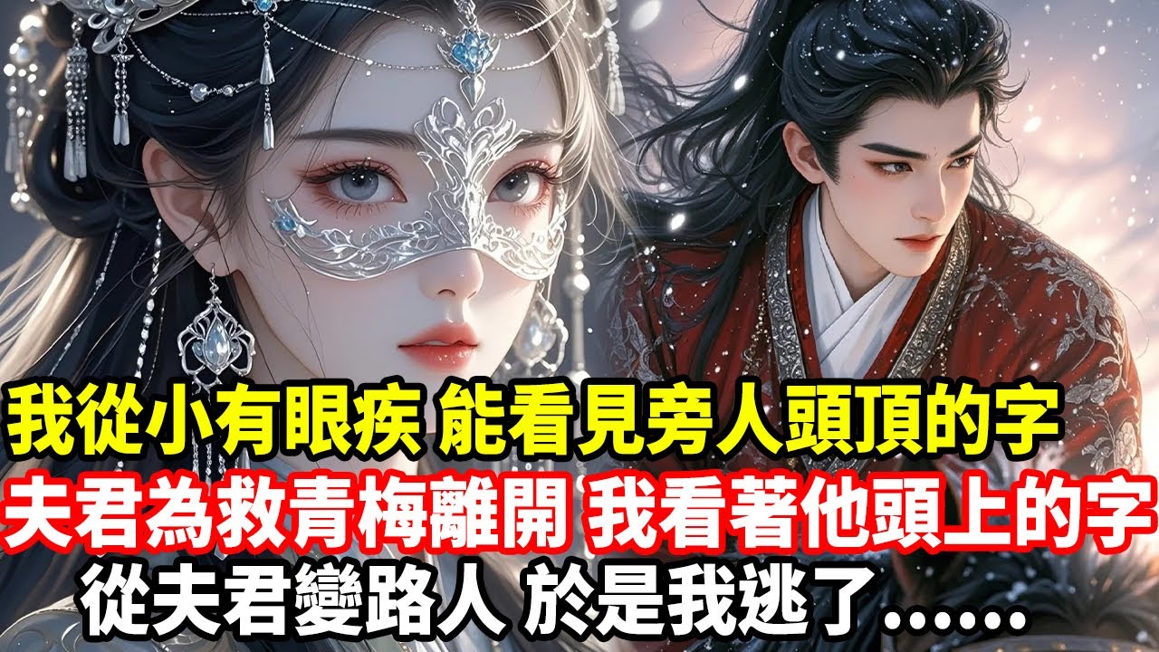 我從小有眼疾，能看見旁人頭頂的字，夫君為救青梅離開，我看著他頭上的字，從夫君變路人，於是我逃了......