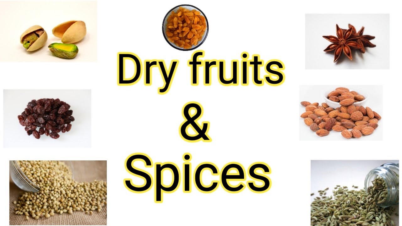 Dry fruits and spices names in English | English vocabulary | Sunshine English