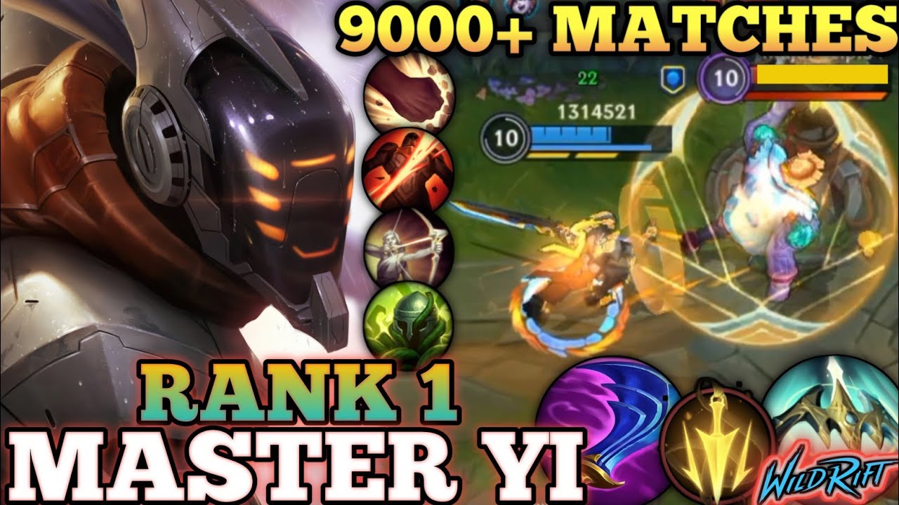 MASTER YI 100% ATK. SPEED + QUADRA! AGGRESSIVE MVP PLAY- TOP 1 GLOBAL MASTER YI BY 1314521-WILD RIFT
