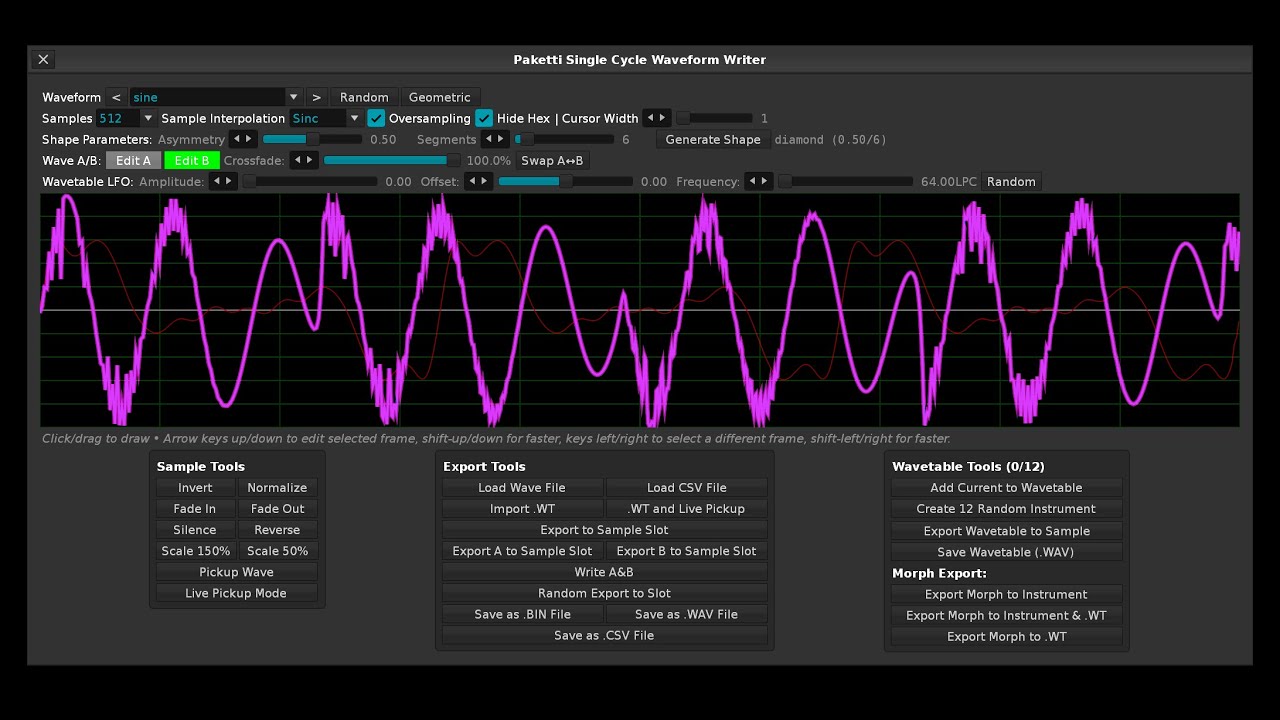 Paketti Cheapo Wavetable demo (Renoise LUA scripting)
