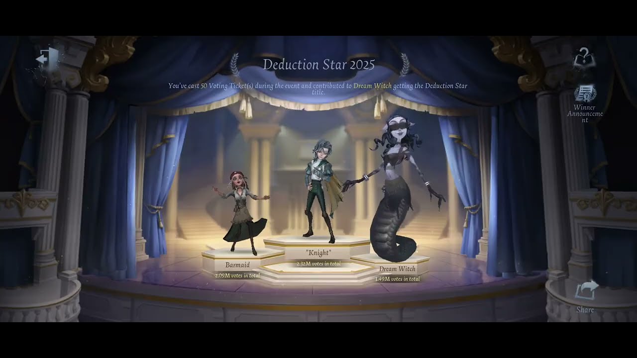 2025 Deduction Star Voting Event - Winner | Identity V