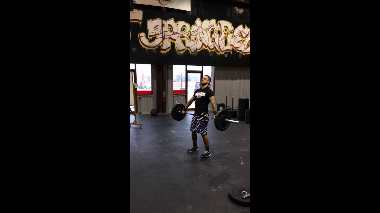 Jeremy Mhire, Max reps hang snatch @115