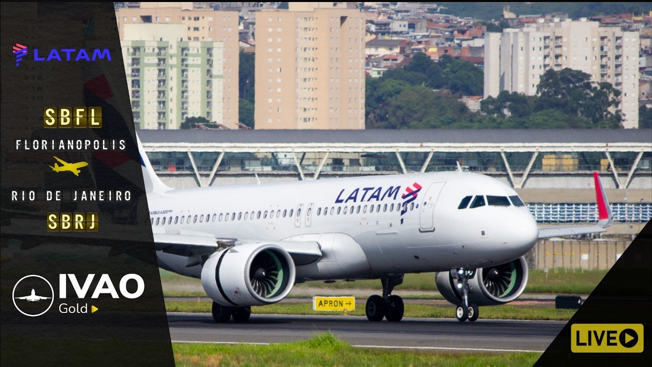 🟡 FLIGHT SIMULATOR 2020 - Airbus A320Neo Latam Florianópolis ✈ Rio de Janeiro [Online IVAO]