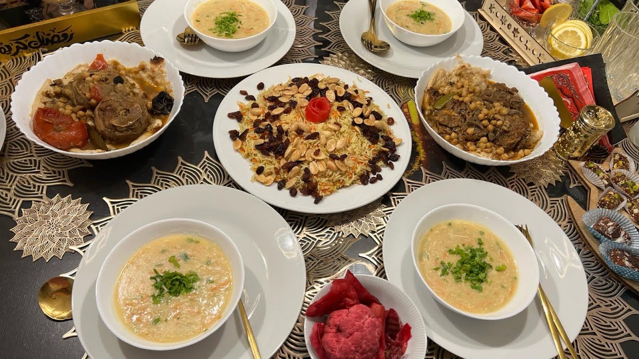 فطور١ رمضان /#شوربة العشر دقائق شوربة المطاعم الكريمية#حلى ترايفل #تشريب لحم #كبسة رز سهله كلش